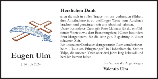 Traueranzeige von Eugen Ulm von Hildesheimer Allgemeine Zeitung