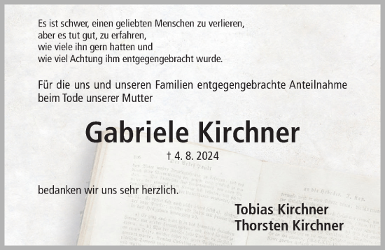 Traueranzeige von Gabriele Kirchner von Hildesheimer Allgemeine Zeitung