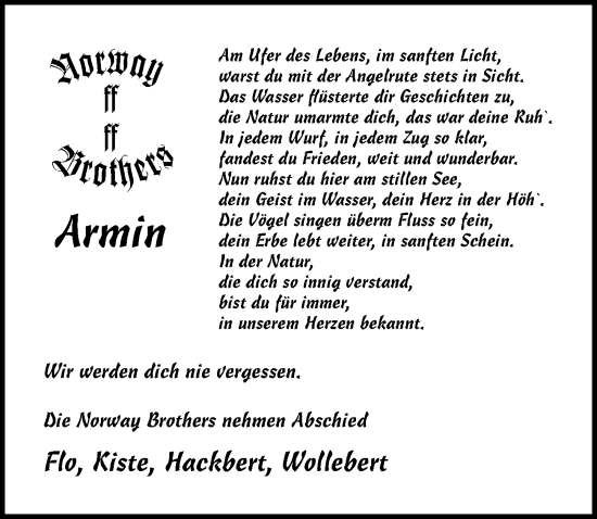 Traueranzeige von Armin  von Hildesheimer Allgemeine Zeitung