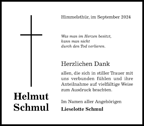 Traueranzeige von Helmut Schmul von Hildesheimer Allgemeine Zeitung