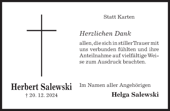 Traueranzeige von Herbert Salewski von Hildesheimer Allgemeine Zeitung