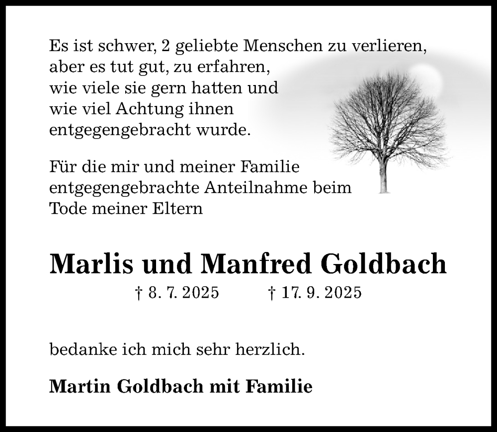  Traueranzeige für Marlis Goldbach vom 25.10.2025 aus Hildesheimer Allgemeine Zeitung