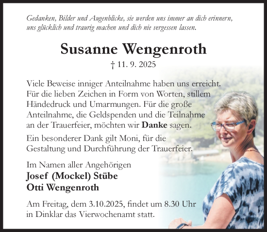 Traueranzeige von Susanne Wengenroth von Hildesheimer Allgemeine Zeitung