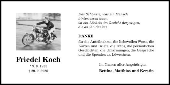 Traueranzeige von Friedel Koch von Hildesheimer Allgemeine Zeitung