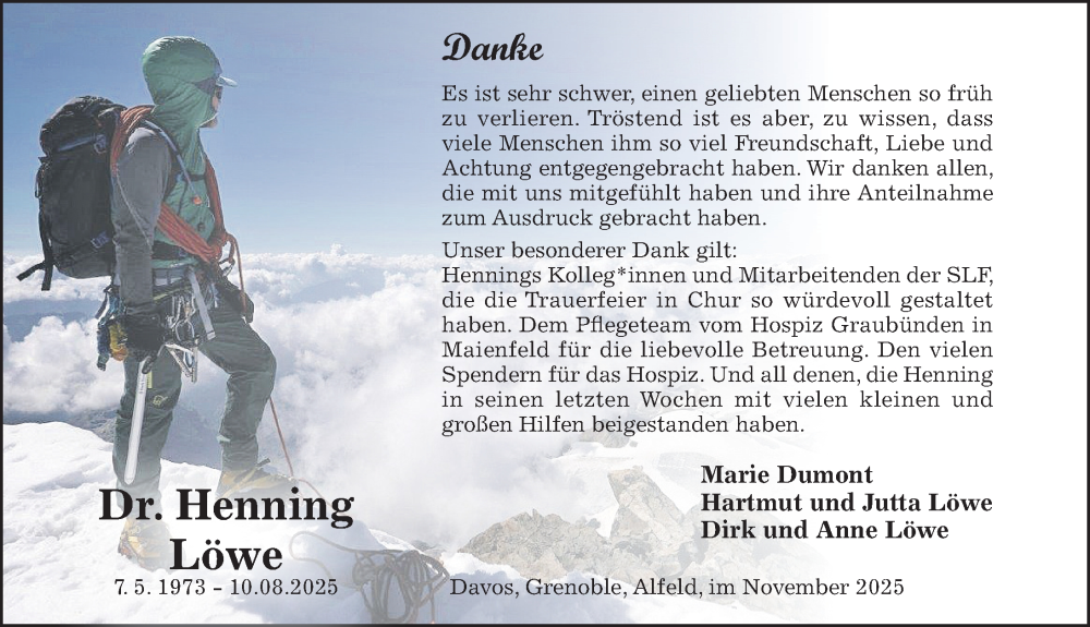  Traueranzeige für Henning Löwe vom 08.11.2025 aus Hildesheimer Allgemeine Zeitung