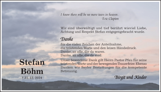 Traueranzeige von Stefan Böhm von Hildesheimer Allgemeine Zeitung
