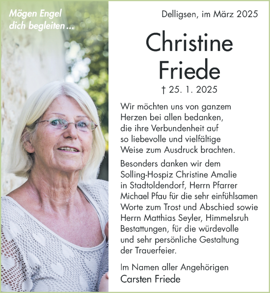 Traueranzeige von Christine Friede von Hildesheimer Allgemeine Zeitung