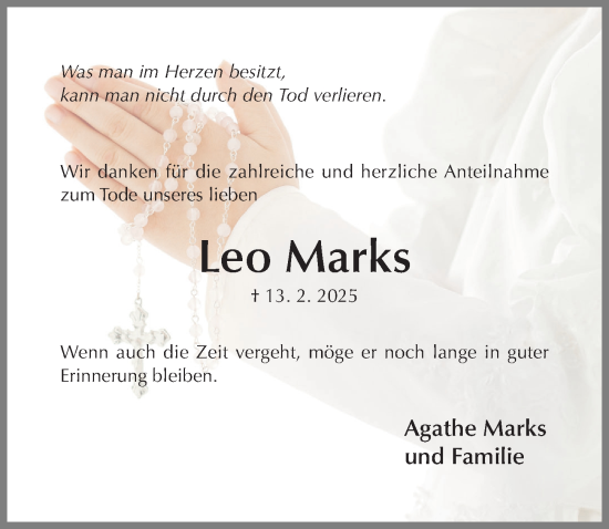 Traueranzeige von Leo Marks von Hildesheimer Allgemeine Zeitung