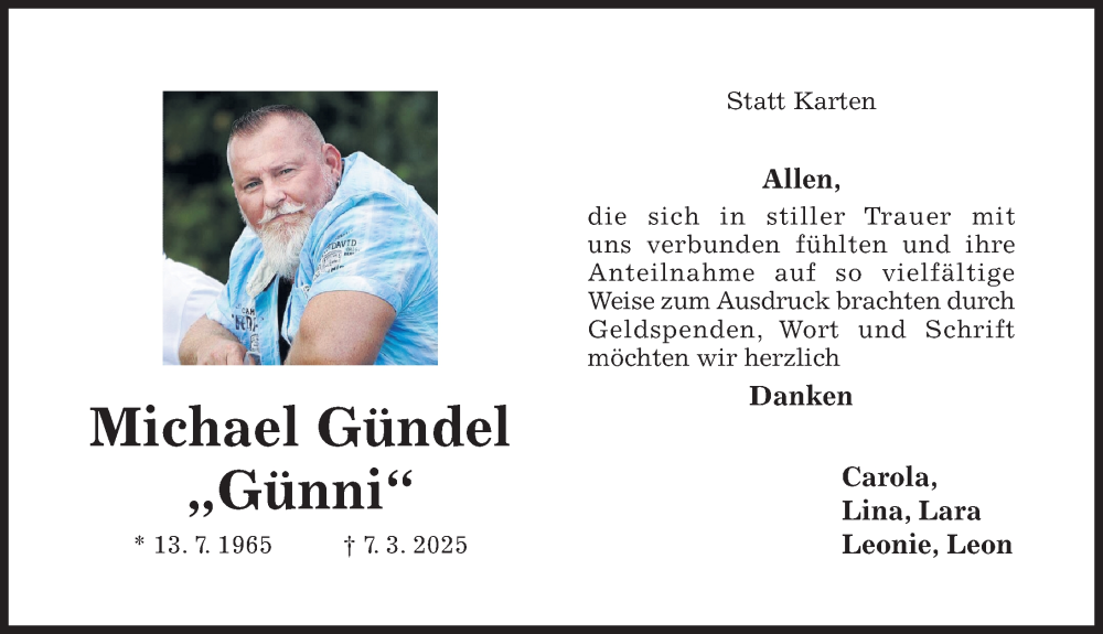  Traueranzeige für Michael Gündel vom 05.04.2025 aus Hildesheimer Allgemeine Zeitung