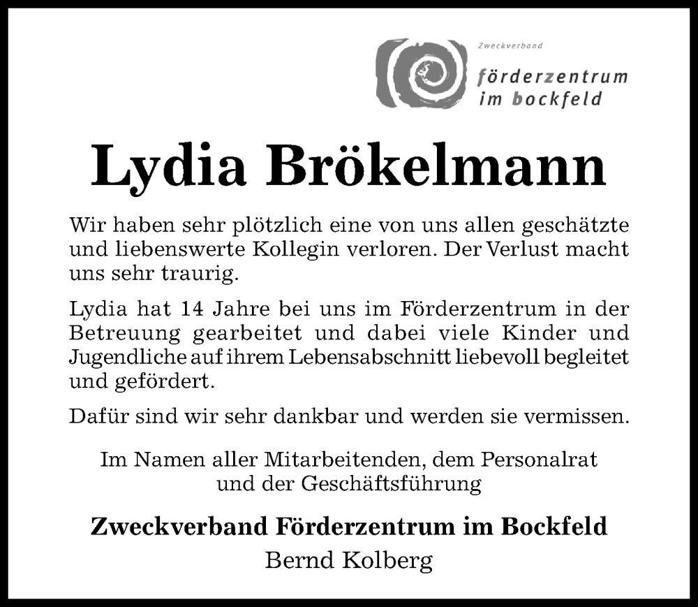  Traueranzeige für Lydia Brökelmann vom 17.05.2025 aus Hildesheimer Allgemeine Zeitung