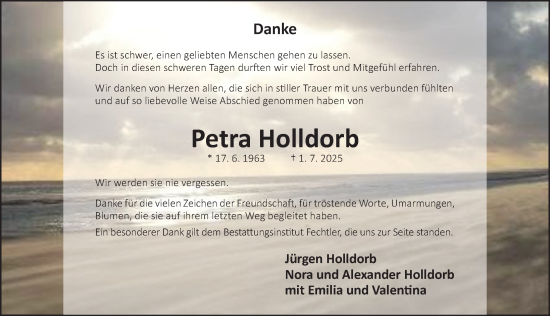 Traueranzeige von Petra Holldorb von Hildesheimer Allgemeine Zeitung