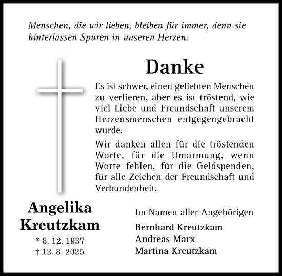 Traueranzeige von Bernhard Kreutzkam von Hildesheimer Allgemeine Zeitung