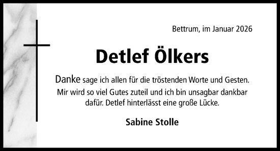 Traueranzeige von Detlef Ölkers von Hildesheimer Allgemeine Zeitung