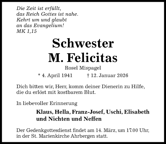 Traueranzeige von Rosel Mispagel von Hildesheimer Allgemeine Zeitung