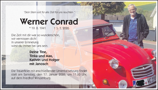 Traueranzeige von Werner Conrad von Hildesheimer Allgemeine Zeitung